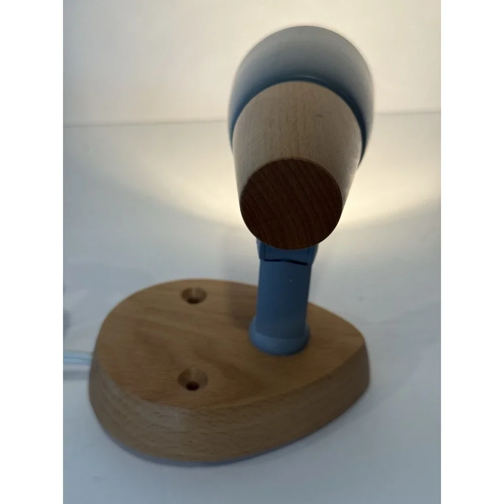 Vintage IKEA LJUS Wall Sconce Spotlight Lamp Type V9509 Beech Wood Grey Hungary
